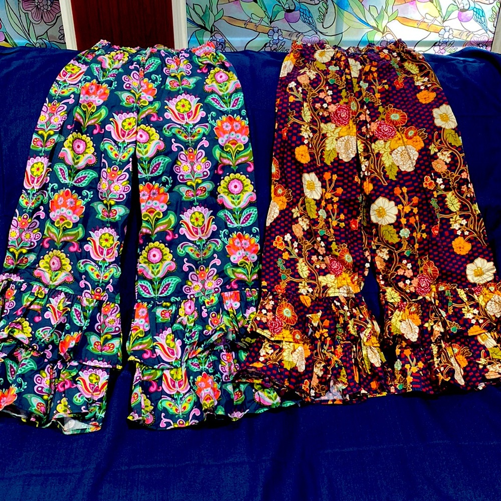 Persnickety pants. Very cute ruffle pants. Very colorful.